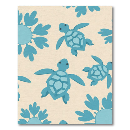 Aqua Turtle Sea Life Repeat Rug
