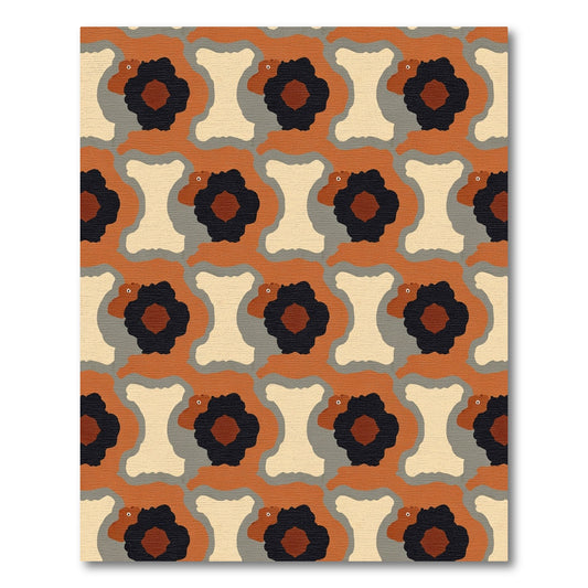 Earthy Orange Abstract Animal Medallion Rug