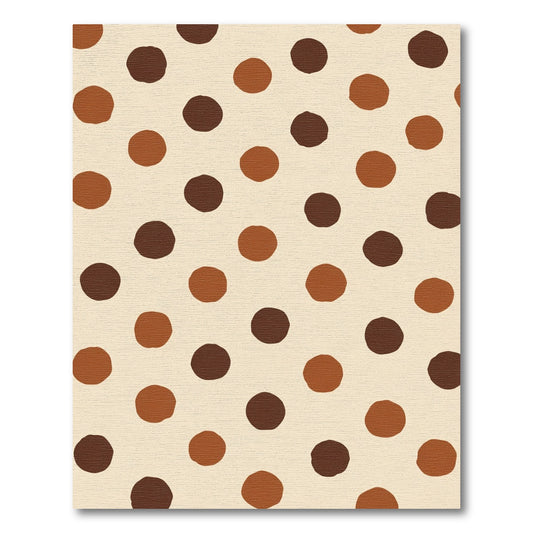 Earthy Brown And Beige Polka Dot Rug
