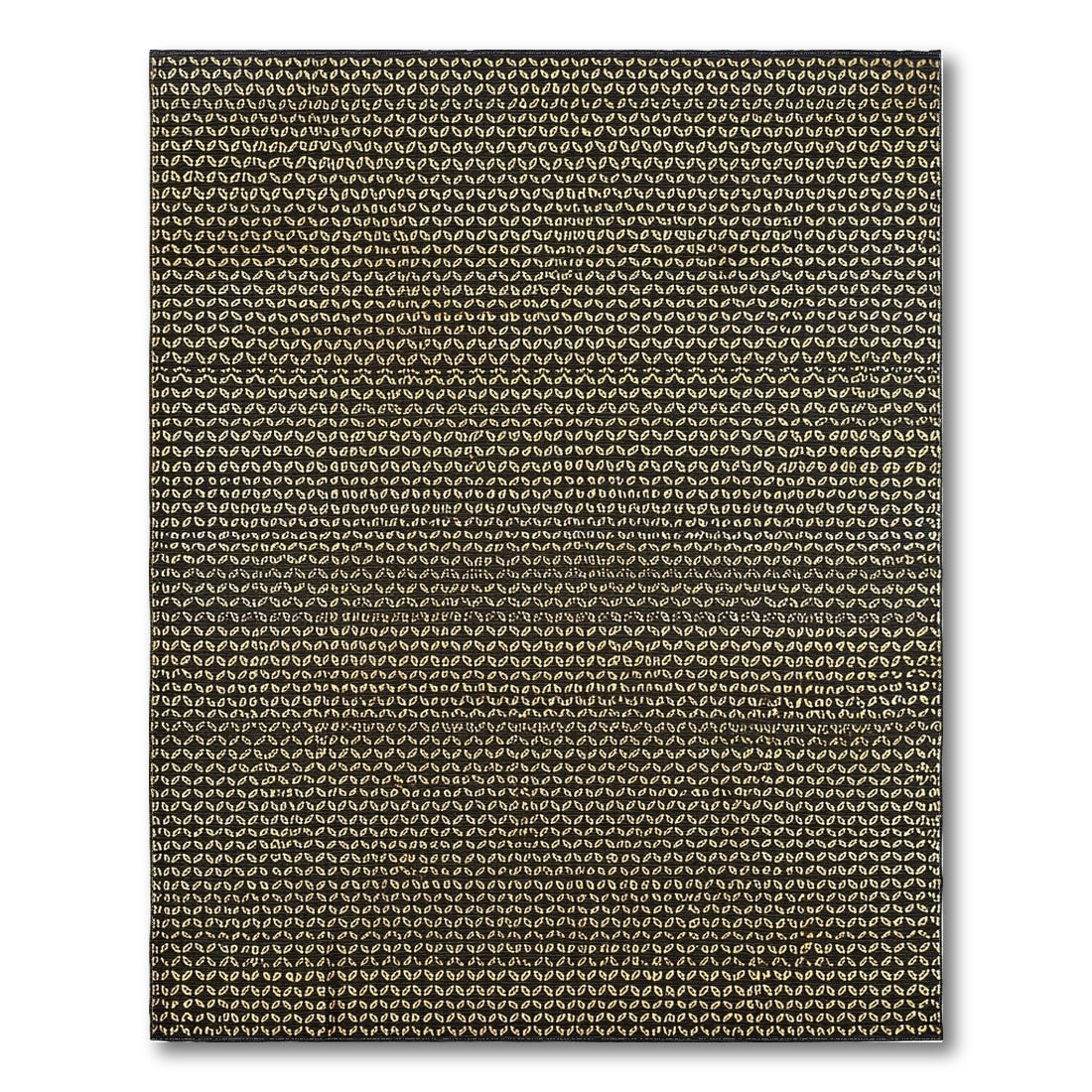 Black and White Black Gold Geometric Pattern Area Rug