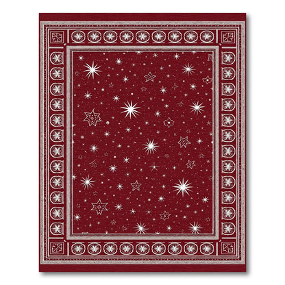 Crimson Starry Night Medallion Border Rug