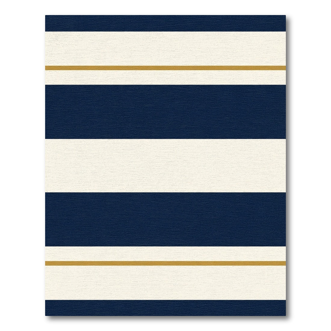 Navy Cream Gold Thin Stripe Rug