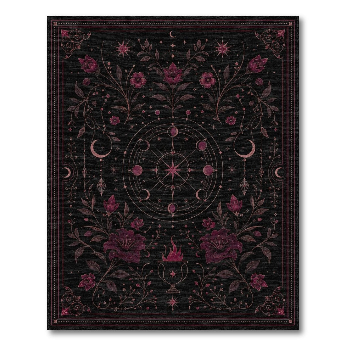 Mystic Purple Celestial Floral Rug