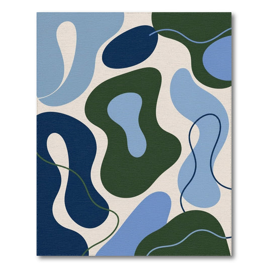 Abstract Blue Organic Area Rug