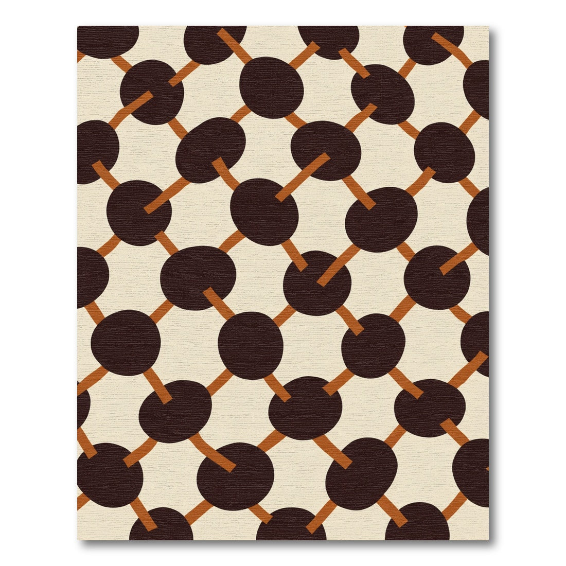 Brown Dot Lattice Cream Background Rug