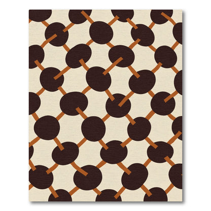 Brown Dot Lattice Cream Background Rug