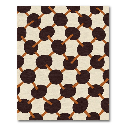Brown Dot Lattice Cream Background Rug