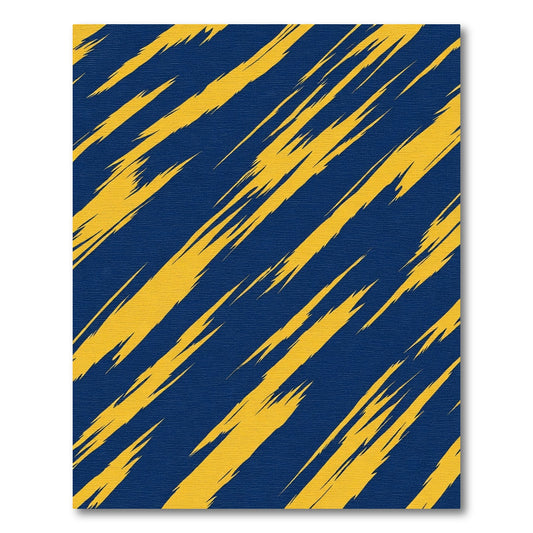 Bold Blue Yellow Brush Stroke Rug