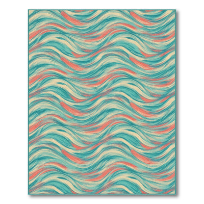 Teal Wave Coastal Area Rug