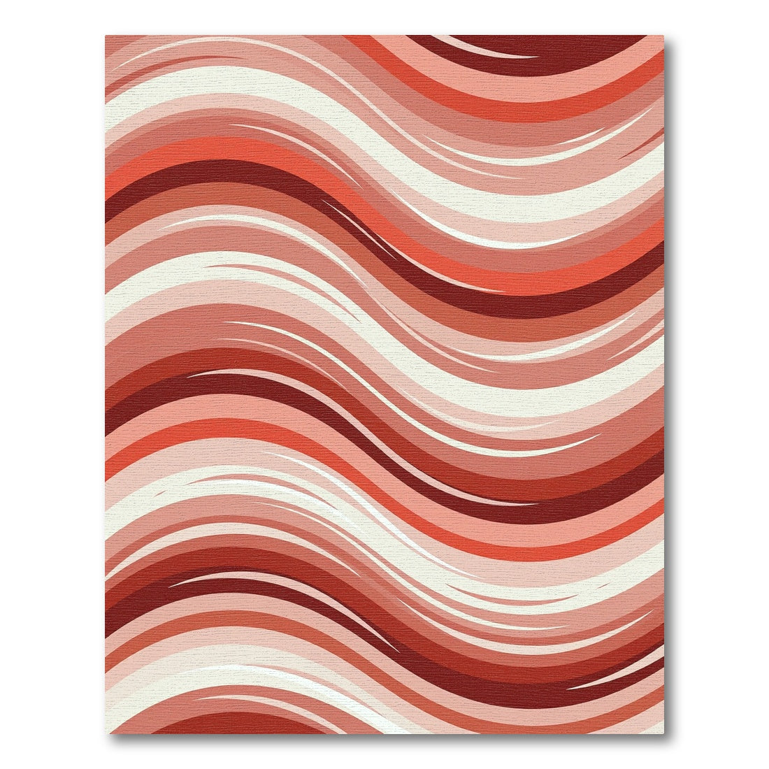 Crimson Abstract Flowing Lines Rug