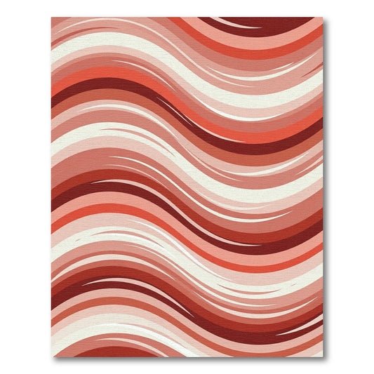 Crimson Abstract Flowing Lines Rug
