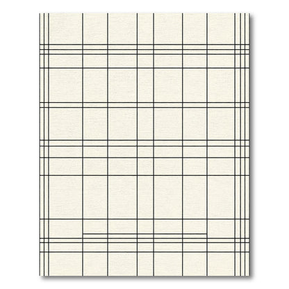 Pale Cream Black Grid Modern Rug