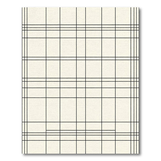 Pale Cream Black Grid Modern Rug