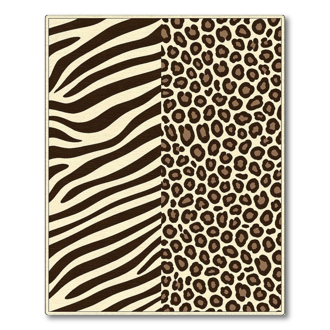 Boho Chic Brown Zebra Leopard Print Area Rug