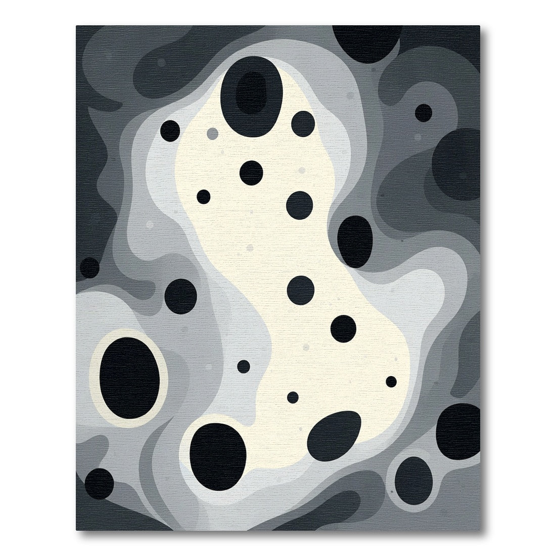 Monochrome Bubbles Organic Flow Rug