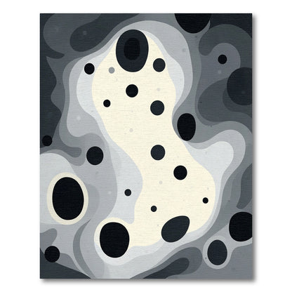 Monochrome Bubbles Organic Flow Rug