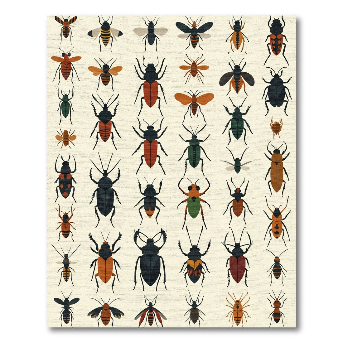 Charming Insect Illustration Arrangement Rug
