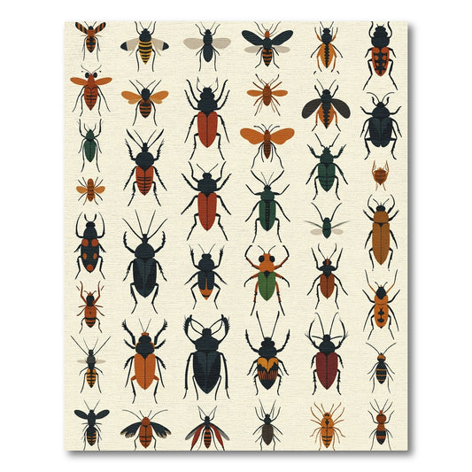 Charming Insect Illustration Arrangement Rug