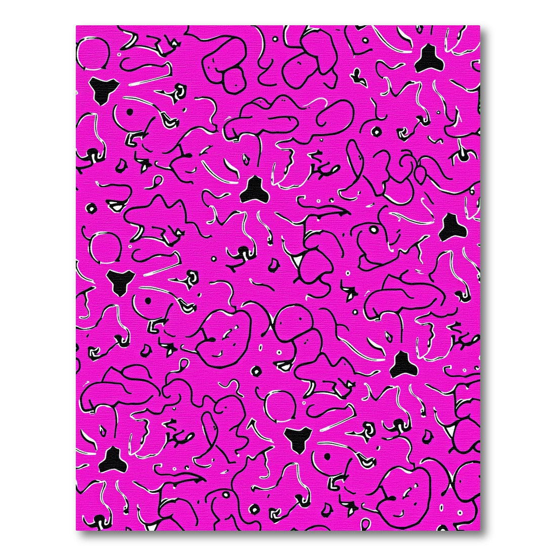Whimsical Pink Abstract Organic Cloud Rug