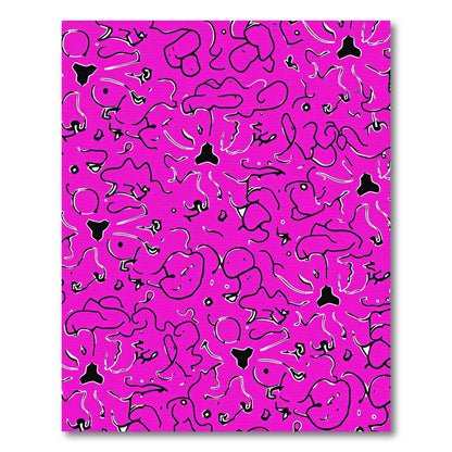 Whimsical Pink Abstract Organic Cloud Rug