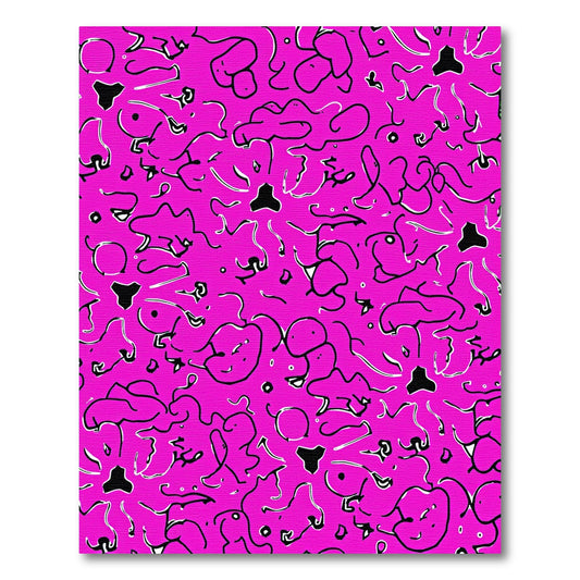 Whimsical Pink Abstract Organic Cloud Rug