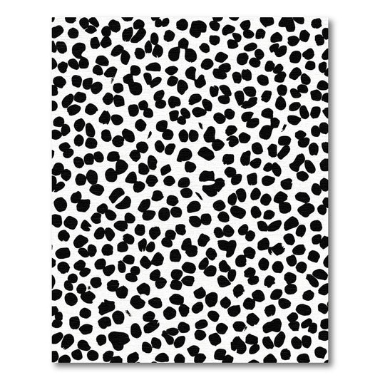 Black White Irregular Dot Scatter Rug
