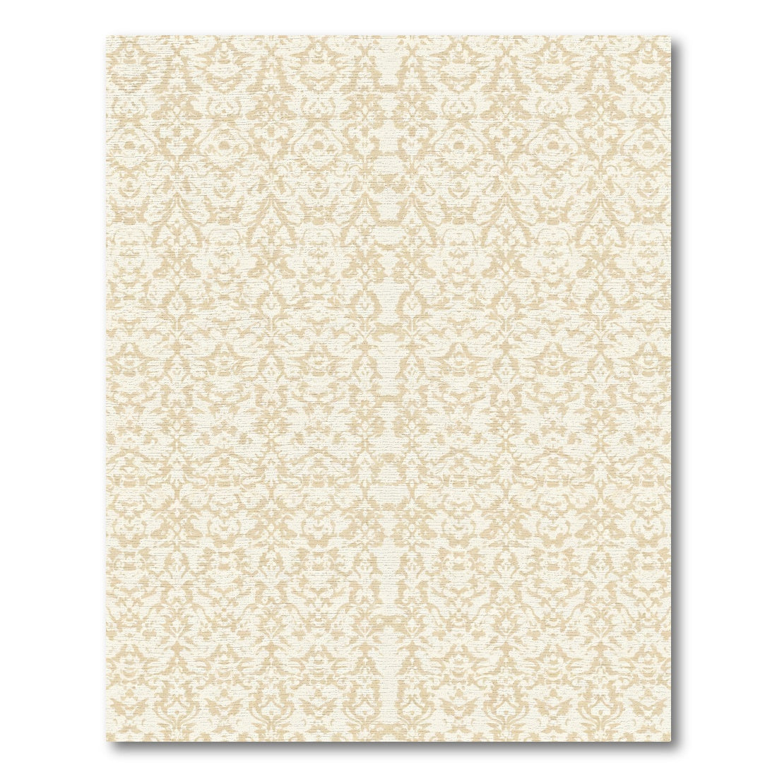 Cream Vintage Damask Scroll Area Rug