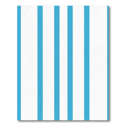 Bright Blue White Vertical Stripes Rug