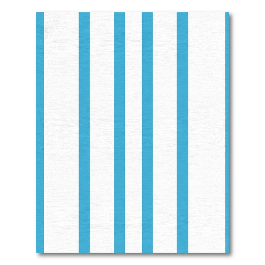 Bright Blue White Vertical Stripes Rug