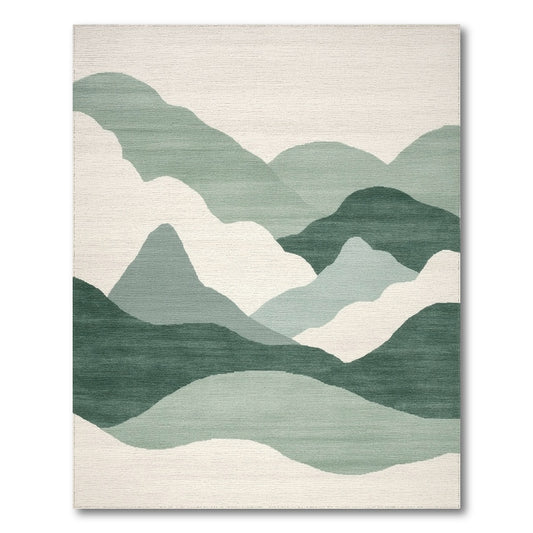 Sage Green Layered Hills Rug