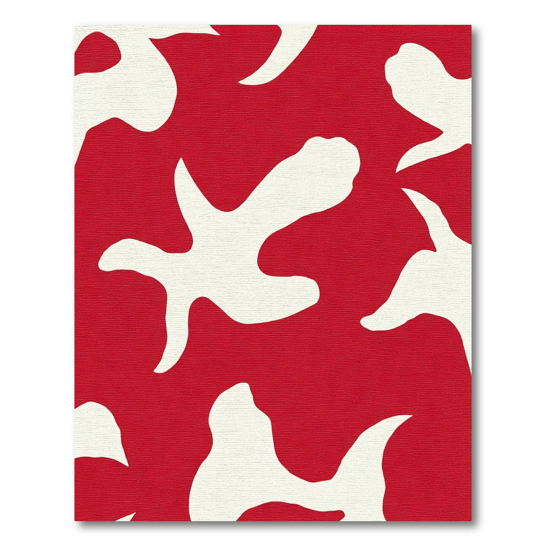 Bold Red Organic Blob Rug
