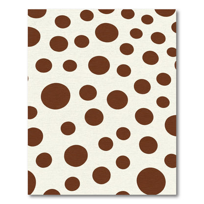 Brown Circles Cream Background Rug