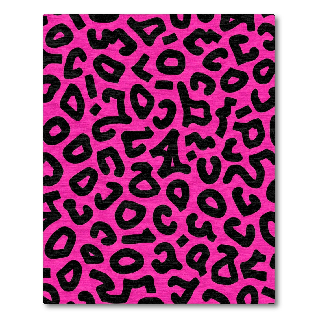 Hot Pink Black Abstract Spots Rug