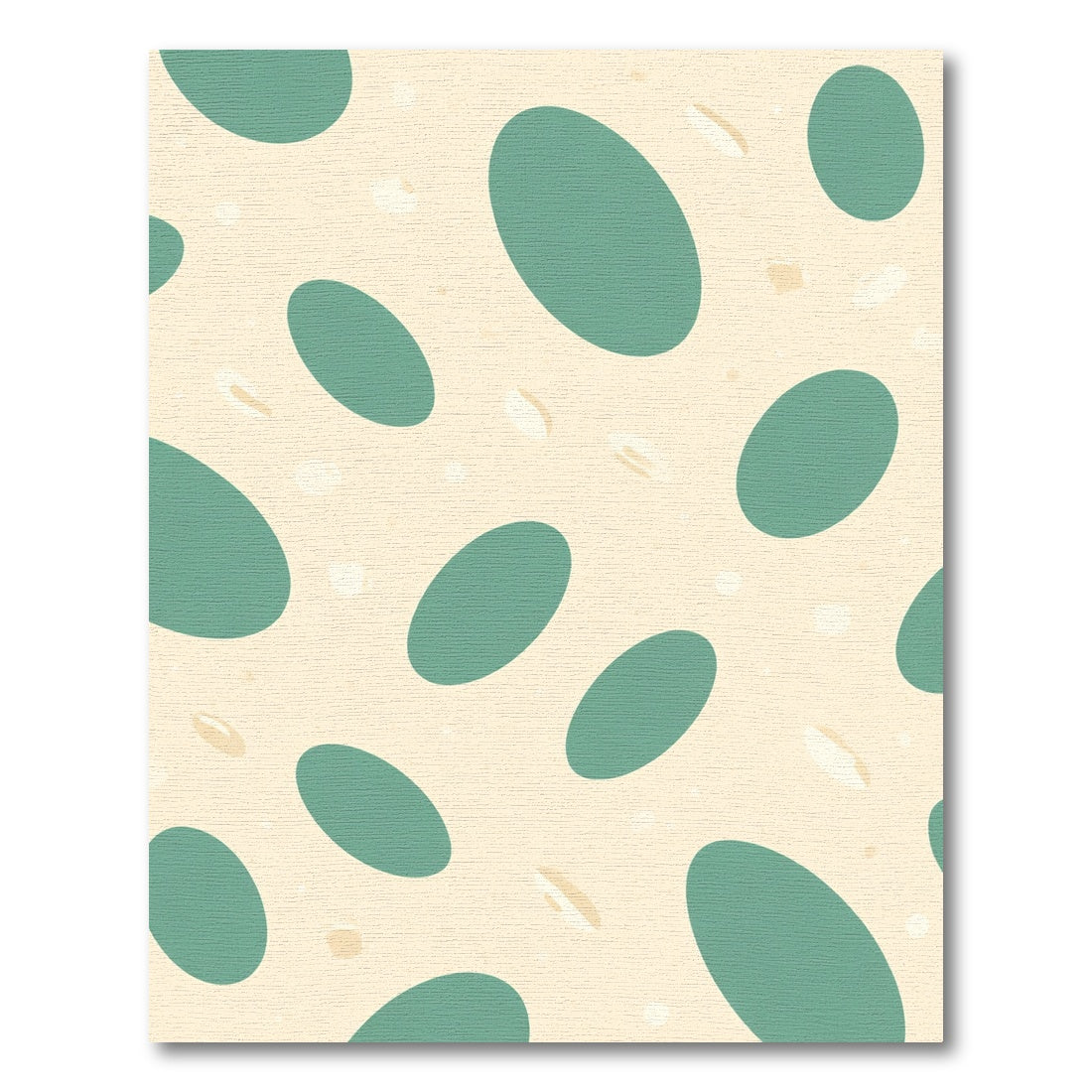 Teal Oval Scatter on Cream Background Rug