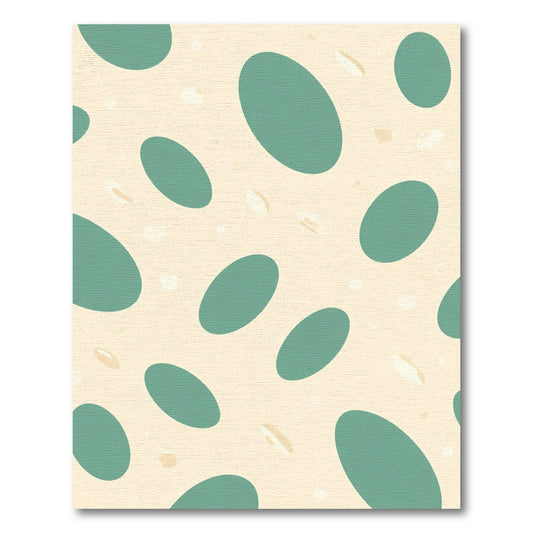 Teal Oval Scatter on Cream Background Rug