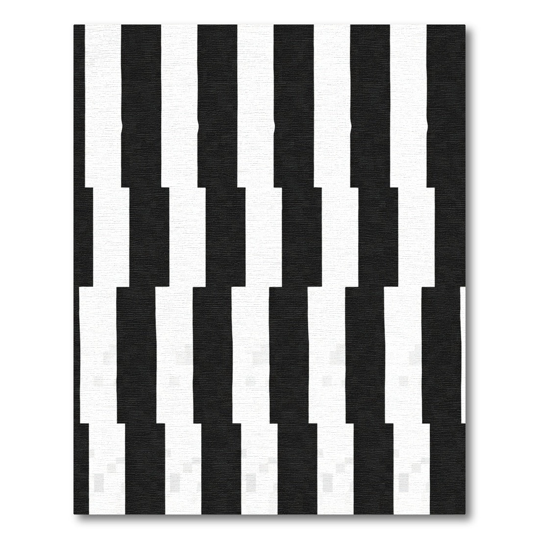 Bold Black White Alternating Stripe Rug