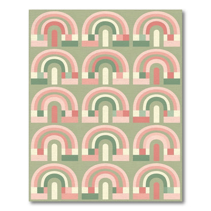 Geometric Modern Pink Geometric Arch Area Rug