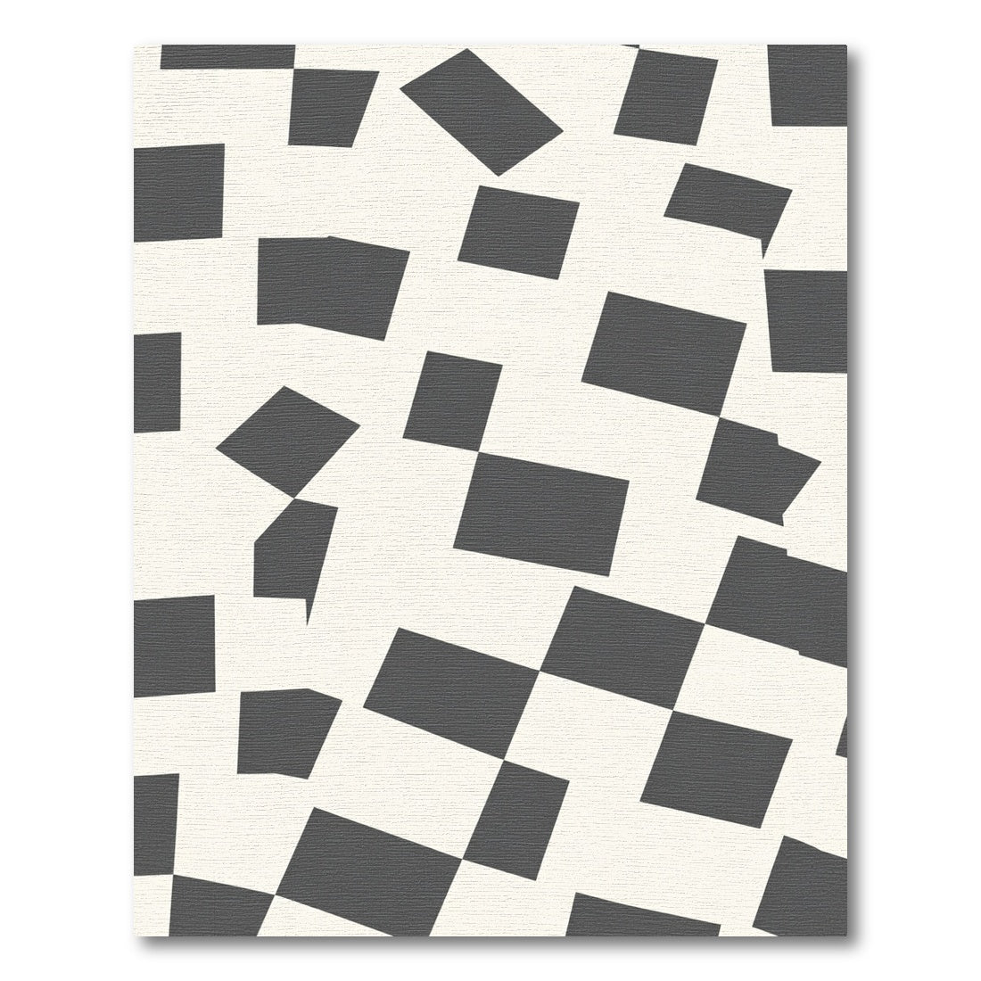 Abstract Black White Checkered Collage Rug