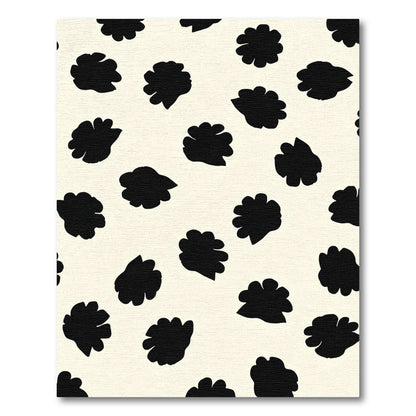 Black Blob Floral Cream Rug