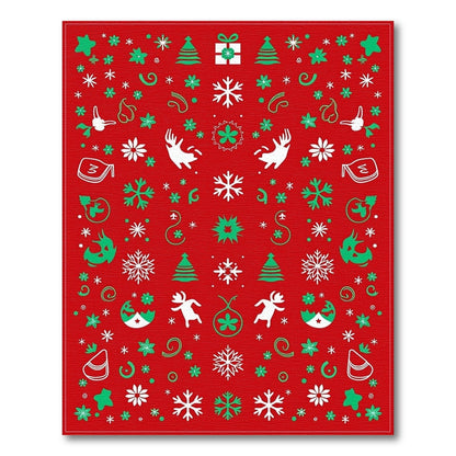 Christmas Red White Green Holiday Pattern Rug