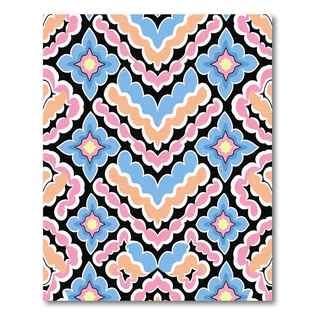 Pastel Floral Medallion Repeat Rug
