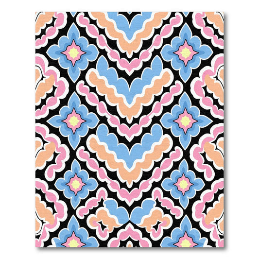 Pastel Floral Medallion Repeat Rug