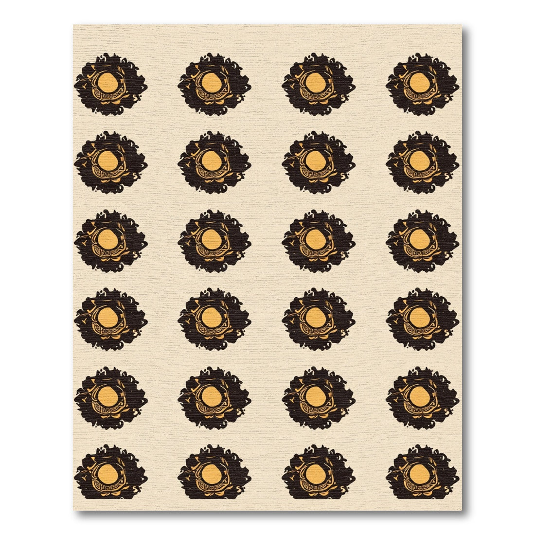 Marigold Black Sunburst medallion Rug