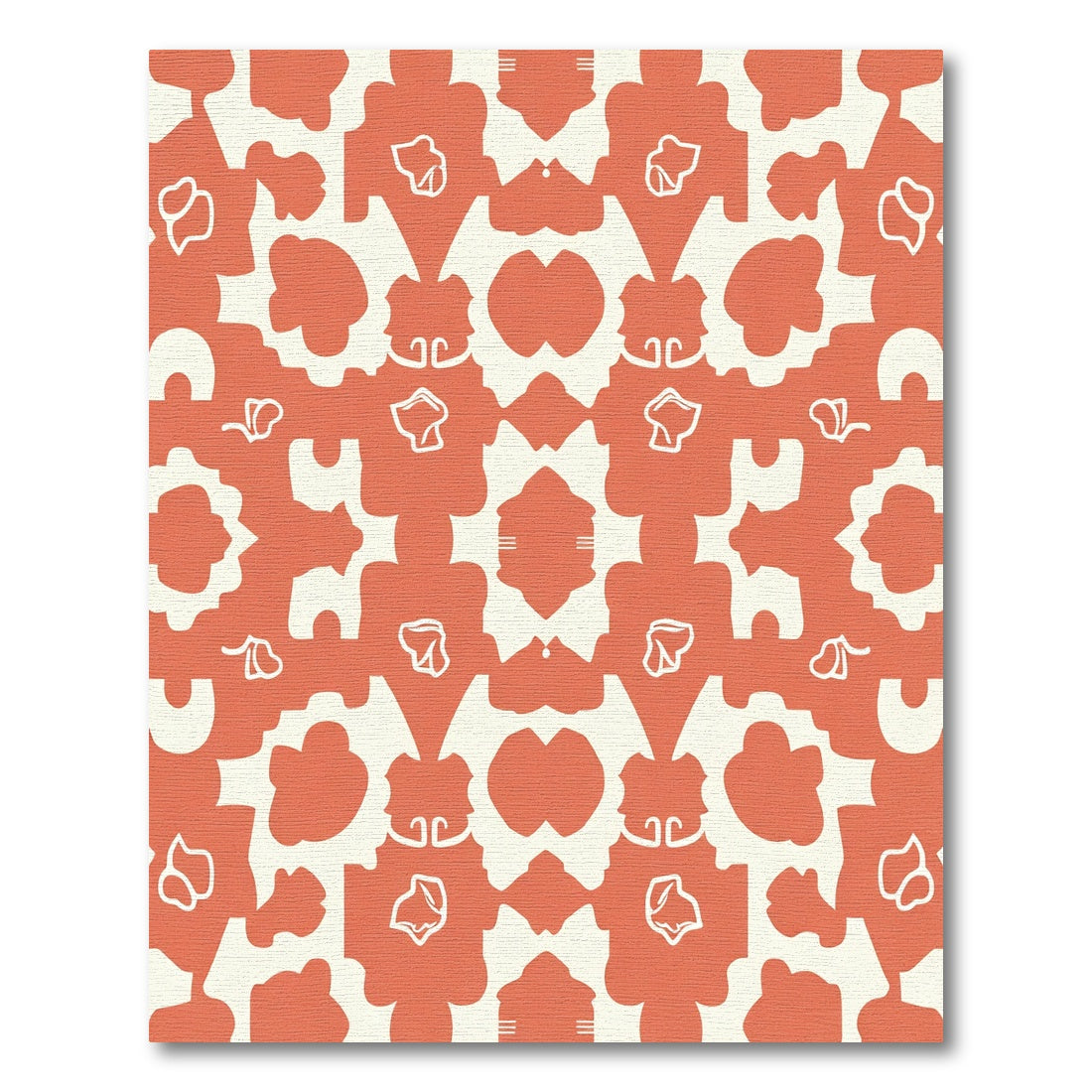 Coral Cream Abstract Organic Bloom Rug