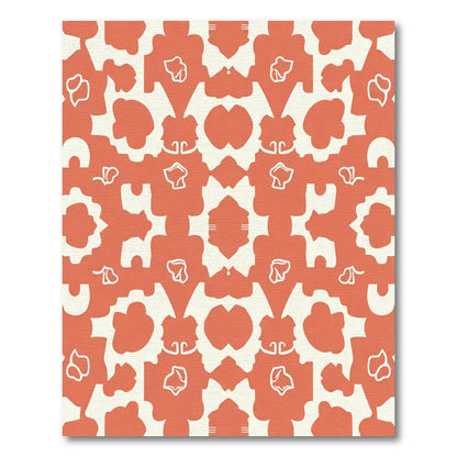 Coral Cream Abstract Organic Bloom Rug