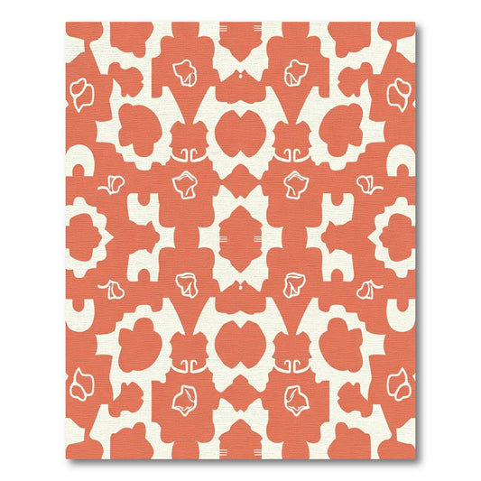 Coral Cream Abstract Organic Bloom Rug