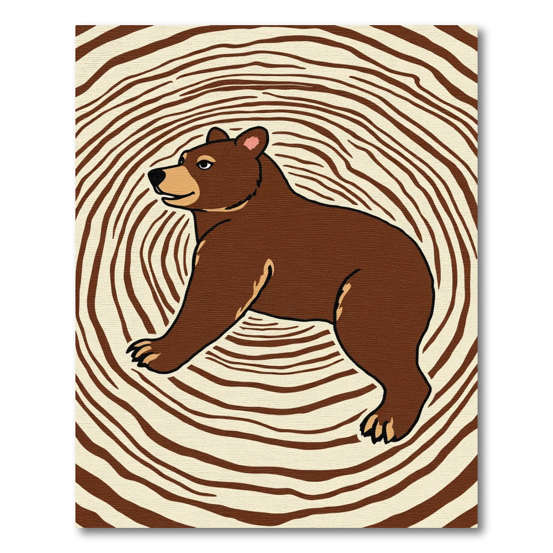 Brown Bear Wood Grain Rug