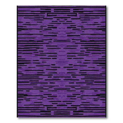 Dark Amethyst Horizontal Stripe Texture Rug
