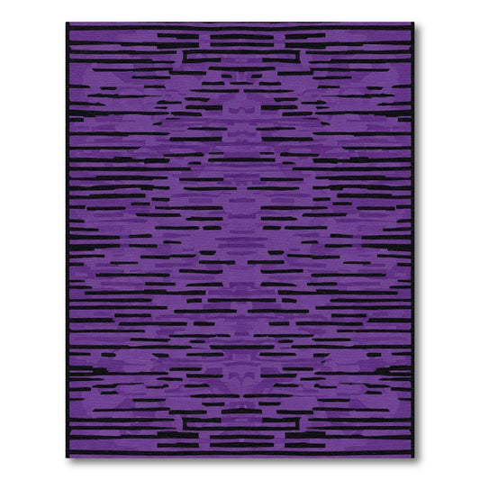 Dark Amethyst Horizontal Stripe Texture Rug