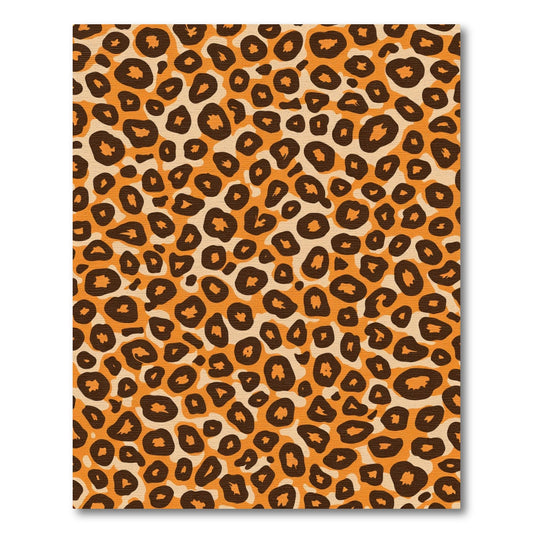 Brown Orange Spotted Animal Print Rug